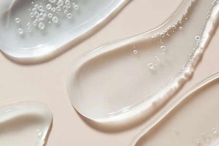 formulations of cosmetics with beige background